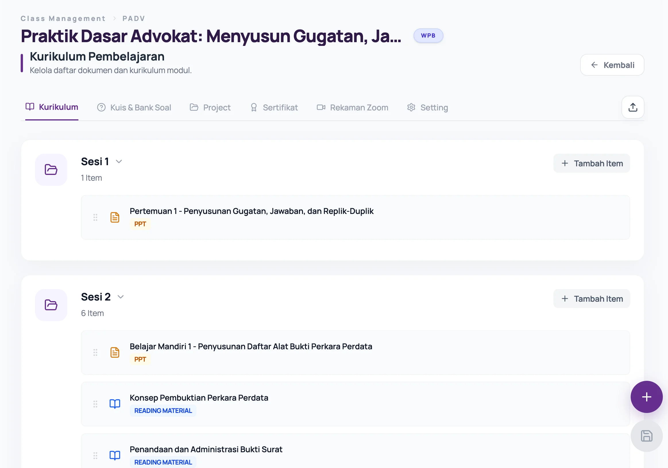 Drop screenshot dashboard LMS